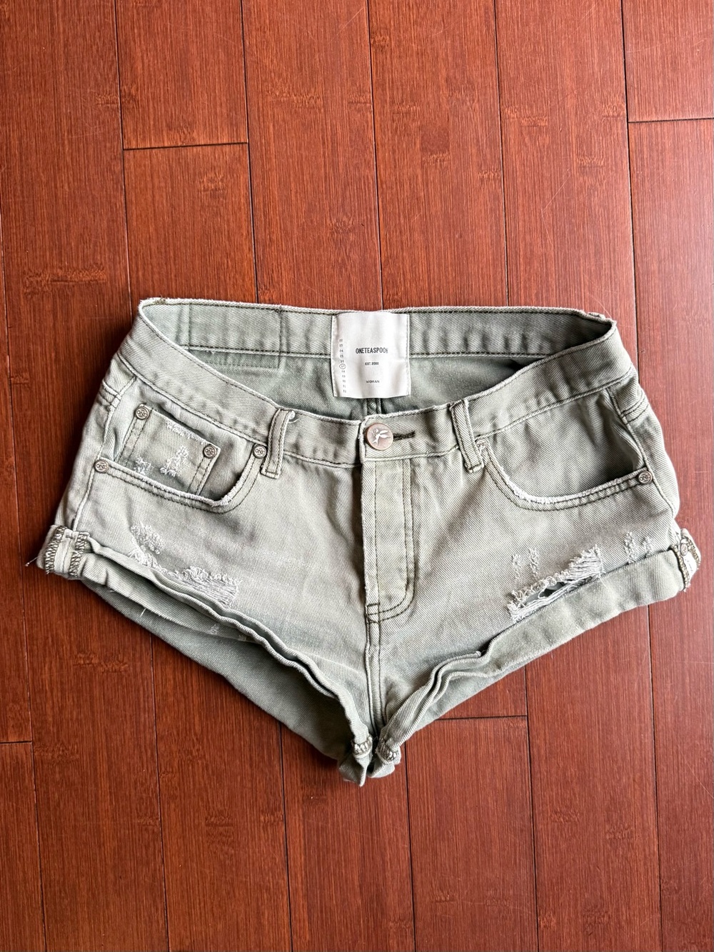One Teaspoon Bandits Distressed Denim Shorts - Size 27